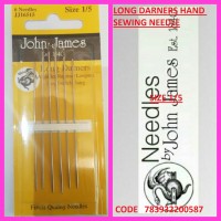 JOHN JAMES LONG DARNERS HAND SEWING NEEDLE SIZE 1/5